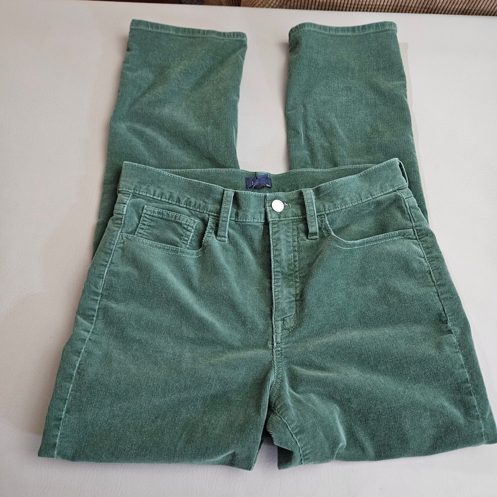 J.Crew Green Corduroy Straight Pants Mid Rise Size 28 BT006 Women's
